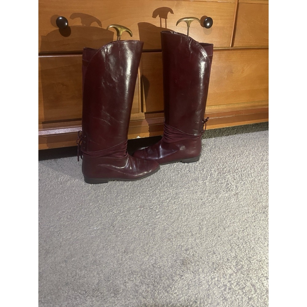Vero Cuoio Italy Leather Riding Boots Tall Knee High Classic Style Brown Size 38